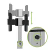 Techly Floor Stand for TVs from 32 inch to 65 inch, 165.1 cm (65 inch), 400 x 200 mm, 600 x 400 mm, 90°, Aluminium, Black, Silver