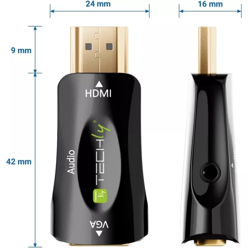 Techly IDATA HDMI-VGA2MABT2 video signal converter Passive video converter 1920 x 1080 pixels