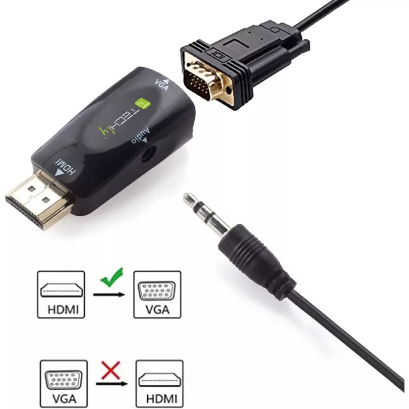 Techly IDATA HDMI-VGA2MABT2 video signal converter Passive video converter 1920 x 1080 pixels