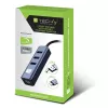 Techly IDATA USB-ETGIGA3AA laptop dock/port replicator Wired USB 3.2 Gen 1 (3.1 Gen 1) Type-A Black, Silver