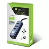 Techly IDATA USB-ETGIGA3CA laptop dock/port replicator Wired USB 3.2 Gen 1 (3.1 Gen 1) Type-A + Type-C Black, Silver