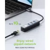 Techly IDATA USB-ETGIGA3CA laptop dock/port replicator Wired USB 3.2 Gen 1 (3.1 Gen 1) Type-A + Type-C Black, Silver