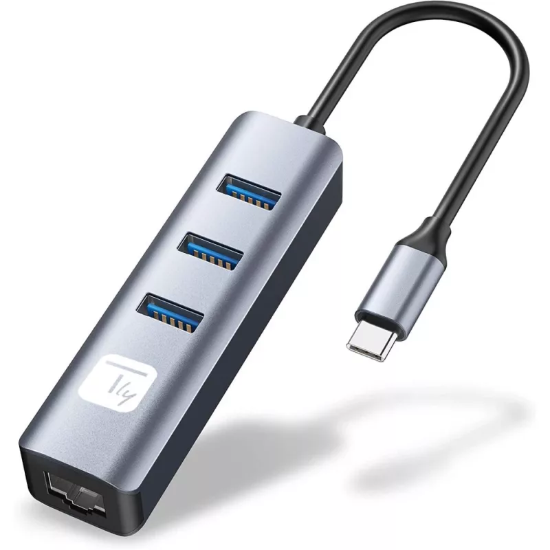 Techly IDATA USB-ETGIGA3CA laptop dock/port replicator Wired USB 3.2 Gen 1 (3.1 Gen 1) Type-A + Type-C Black, Silver