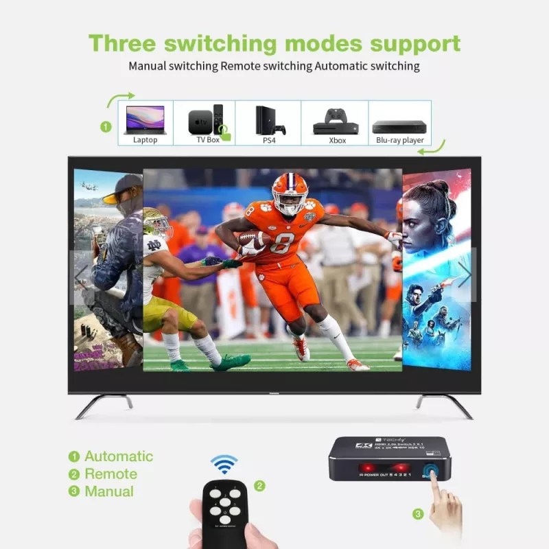 Techly IDATA HDMI2-4K5160B video switch HDMI