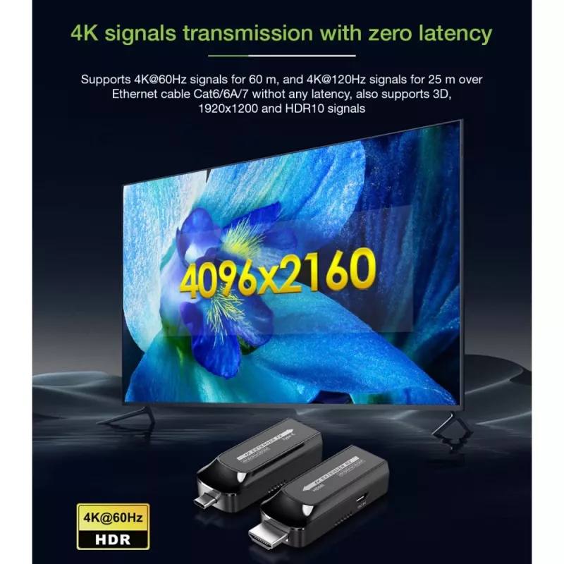 Techly IDATA EXT-600HC AV extender AV transmitter & receiver Black