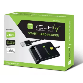 Techly I-CARD CAM-USB2TY2 smart card reader Indoor USB USB Type-A Black