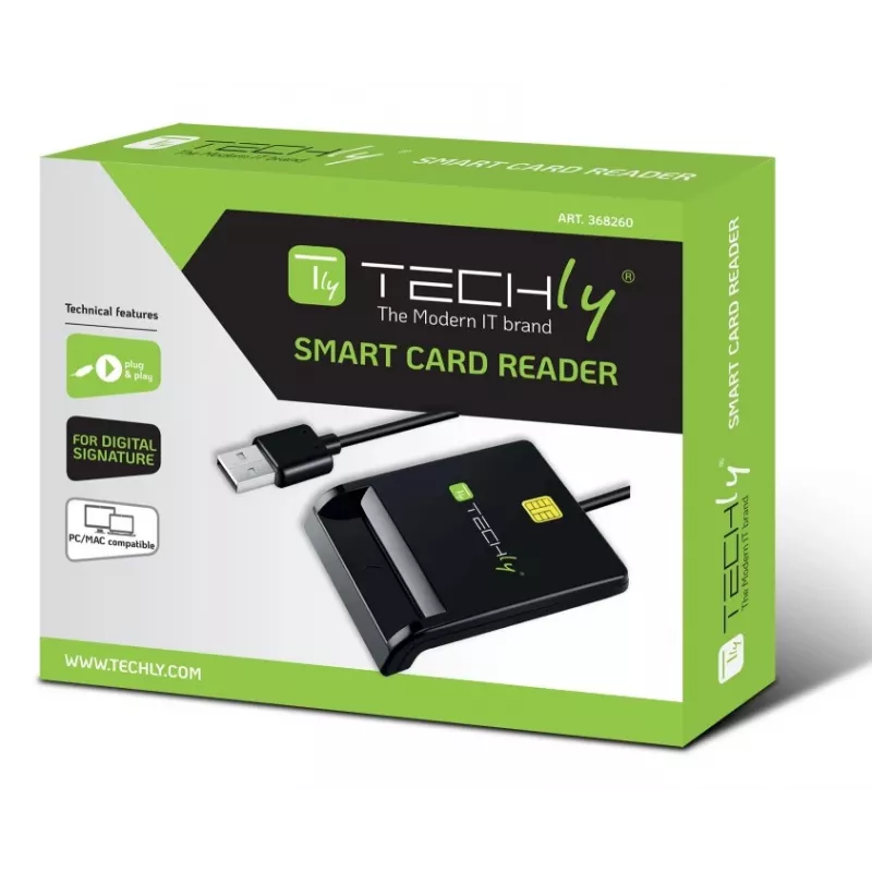 Techly I-CARD CAM-USB2TY2 smart card reader Indoor USB USB Type-A Black