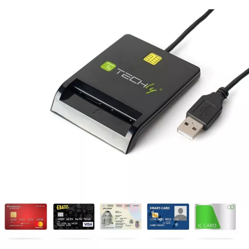 Techly I-CARD CAM-USB2TY2 smart card reader Indoor USB USB Type-A Black