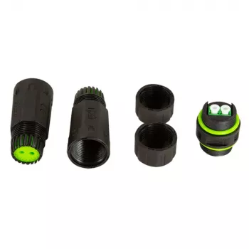 Techly IP68 Waterproof Duplex LC Fiber Optic Connector with Two Cable Glands