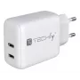 Techly IPW-USB-2C35W mobile device charger Laptop, Smartphone, Tablet White AC Fast charging Indoor