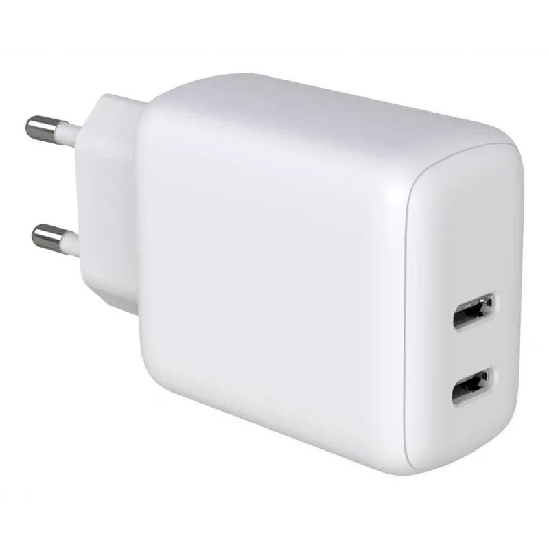 Techly IPW-USB-2C35W mobile device charger Laptop, Smartphone, Tablet White AC Fast charging Indoor
