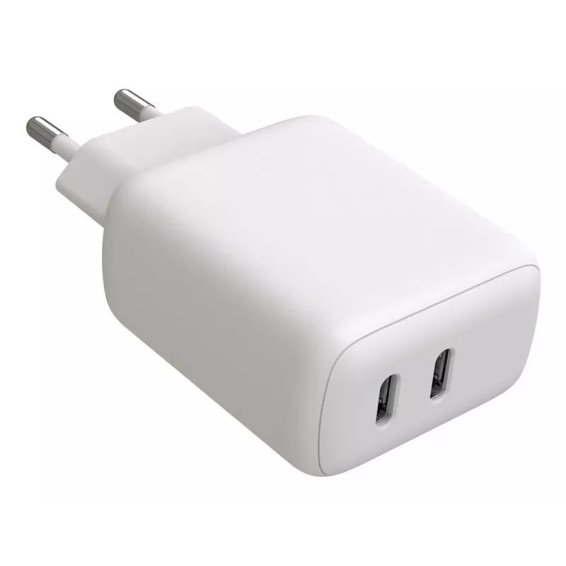 Techly IPW-USB-2C35W mobile device charger Laptop, Smartphone, Tablet White AC Fast charging Indoor