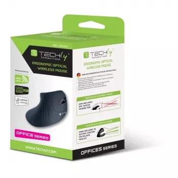 Techly IM 1100-VM-B mouse Medical Right-hand RF Wireless Optical 3200 DPI