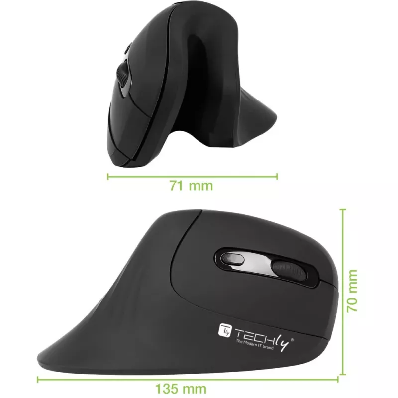Techly IM 1100-VM-B mouse Medical Right-hand RF Wireless Optical 3200 DPI