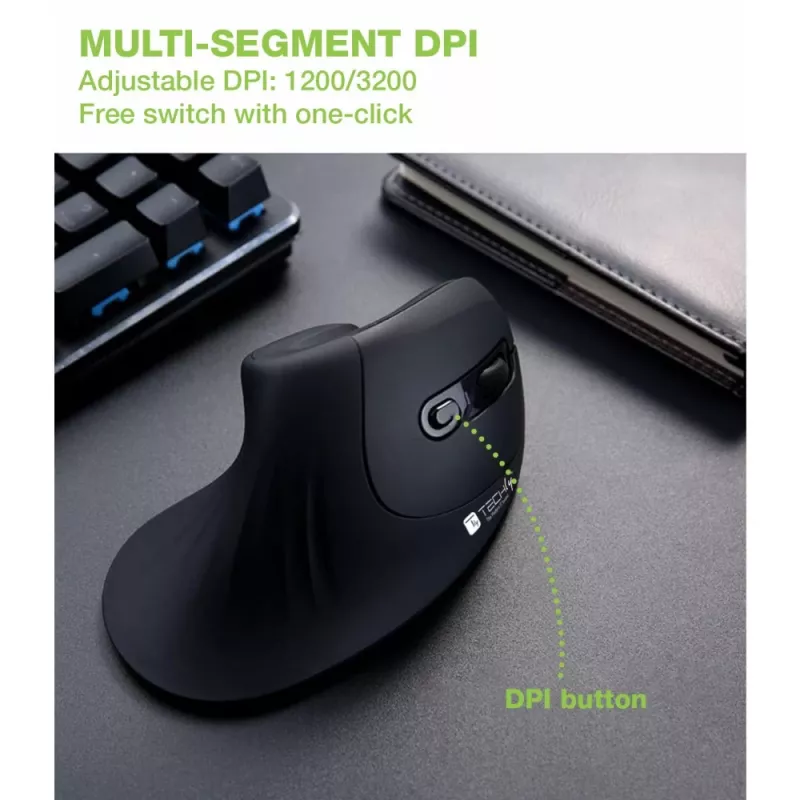 Techly IM 1100-VM-B mouse Medical Right-hand RF Wireless Optical 3200 DPI