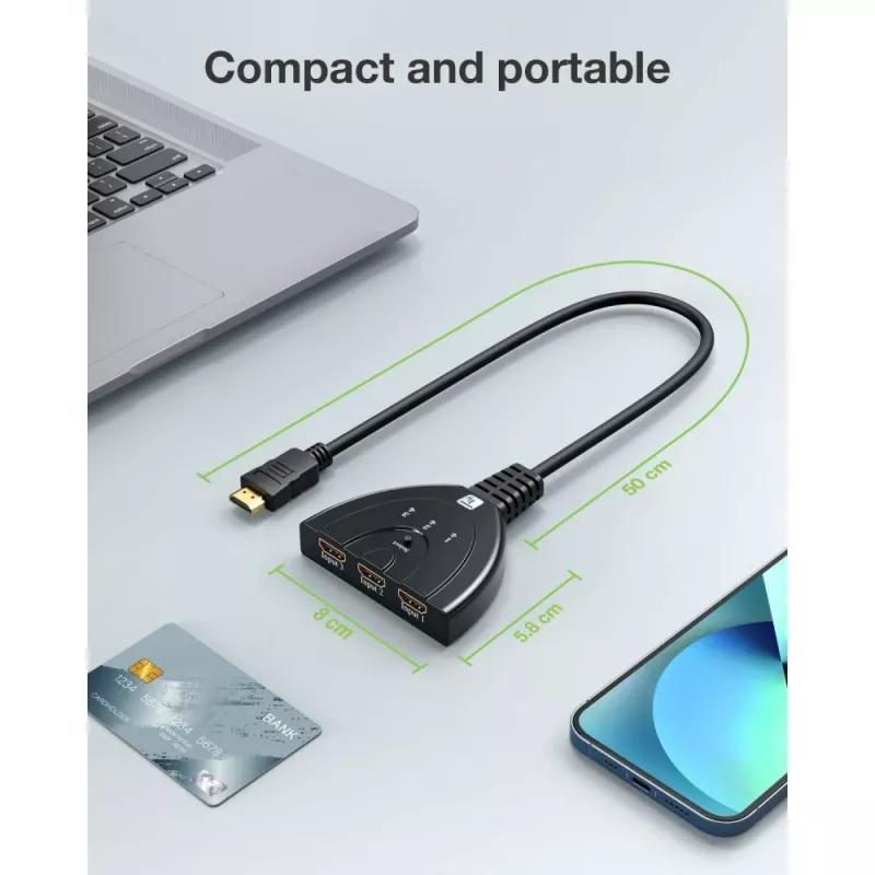 Techly IDATA HDMI-3F8K video switch