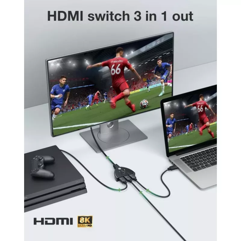 Techly IDATA HDMI-3F8K video switch