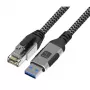 Techly ICOC U3A-RJ45-030 networking cable Silver, Black 3 m Cat6 F/UTP (FTP)
