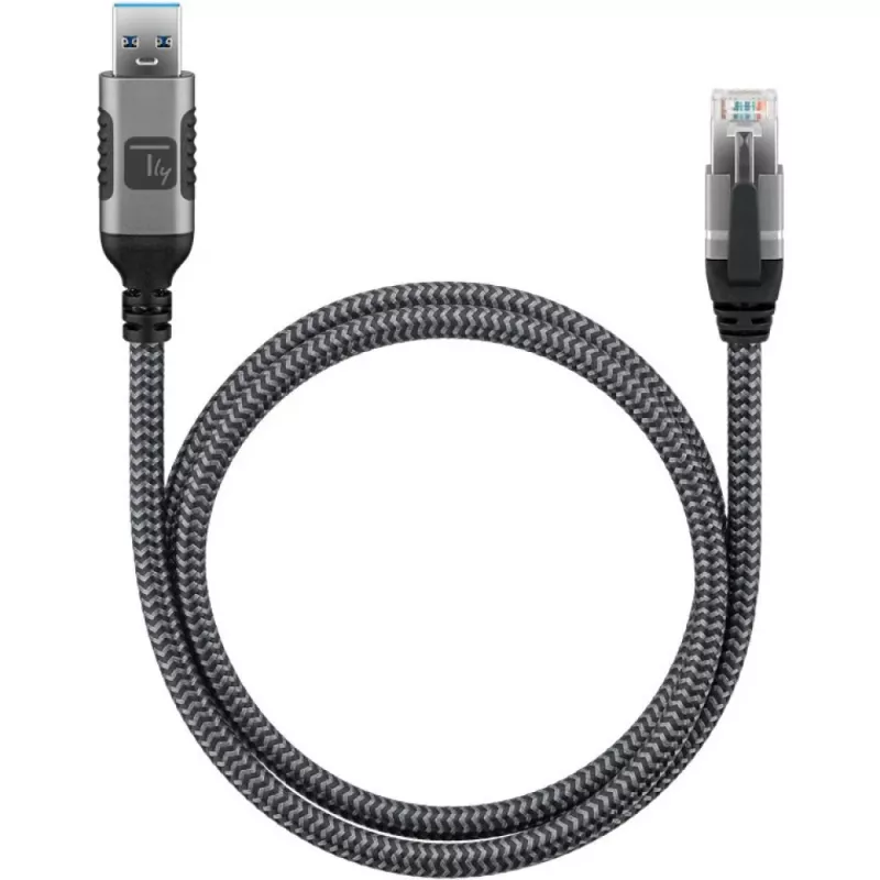 Techly ICOC U3A-RJ45-030 networking cable Silver, Black 3 m Cat6 F/UTP (FTP)
