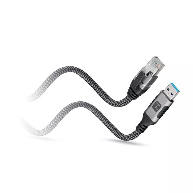 Techly ICOC U3A-RJ45-030 networking cable Silver, Black 3 m Cat6 F/UTP (FTP)