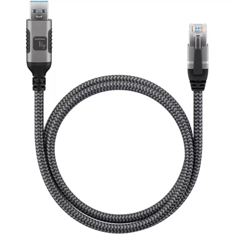 Techly ICOC U3A-RJ45-050 networking cable Silver, Black 5 m Cat6 F/UTP (FTP)