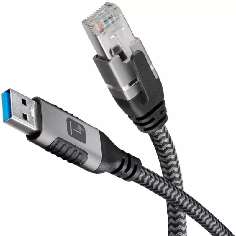 Techly ICOC U3A-RJ45-050 networking cable Silver, Black 5 m Cat6 F/UTP (FTP)