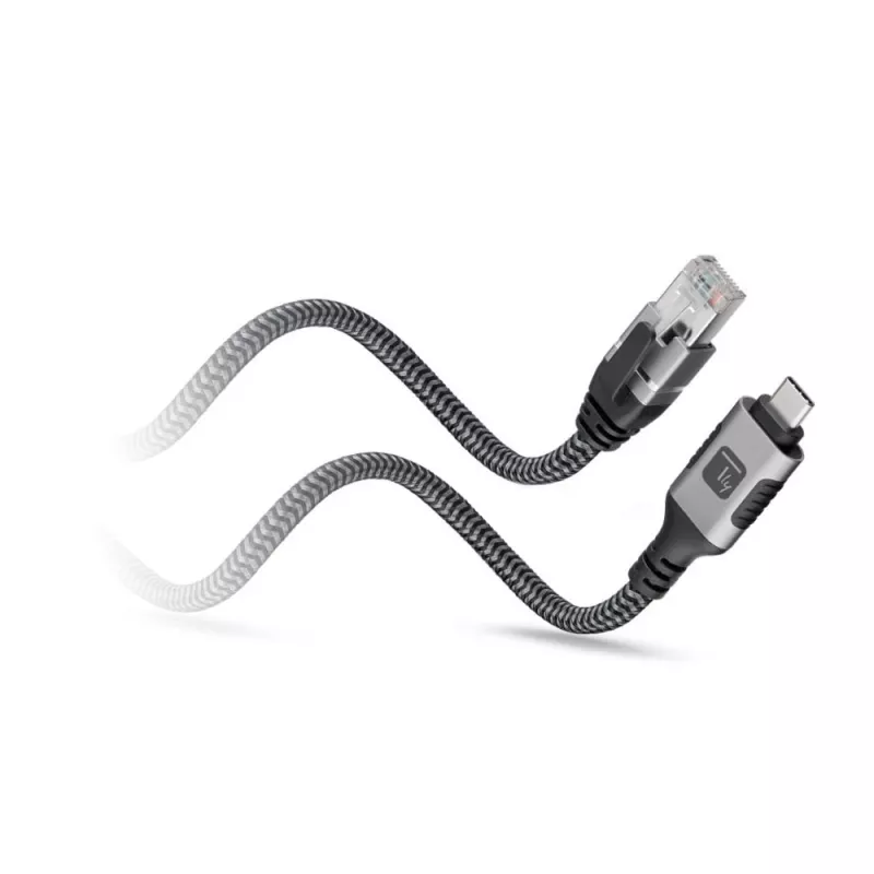 Techly ICOC U3C-RJ45-020 networking cable Silver, Black 2 m Cat6 F/UTP (FTP)