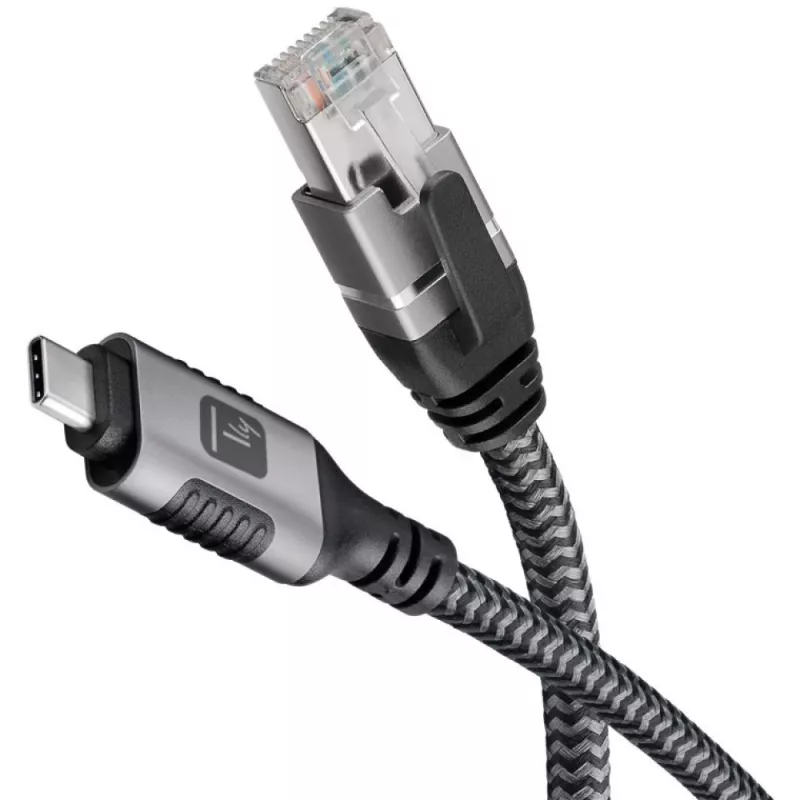 Techly ICOC U3C-RJ45-020 networking cable Silver, Black 2 m Cat6 F/UTP (FTP)