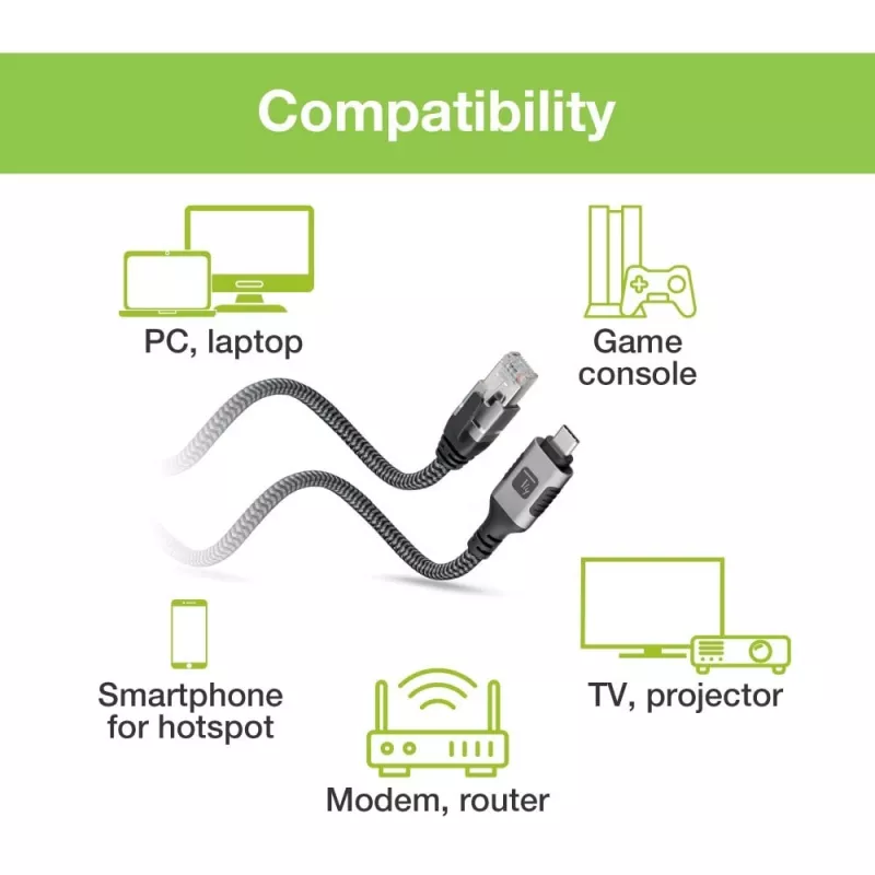 Techly ICOC U3C-RJ45-020 networking cable Silver, Black 2 m Cat6 F/UTP (FTP)