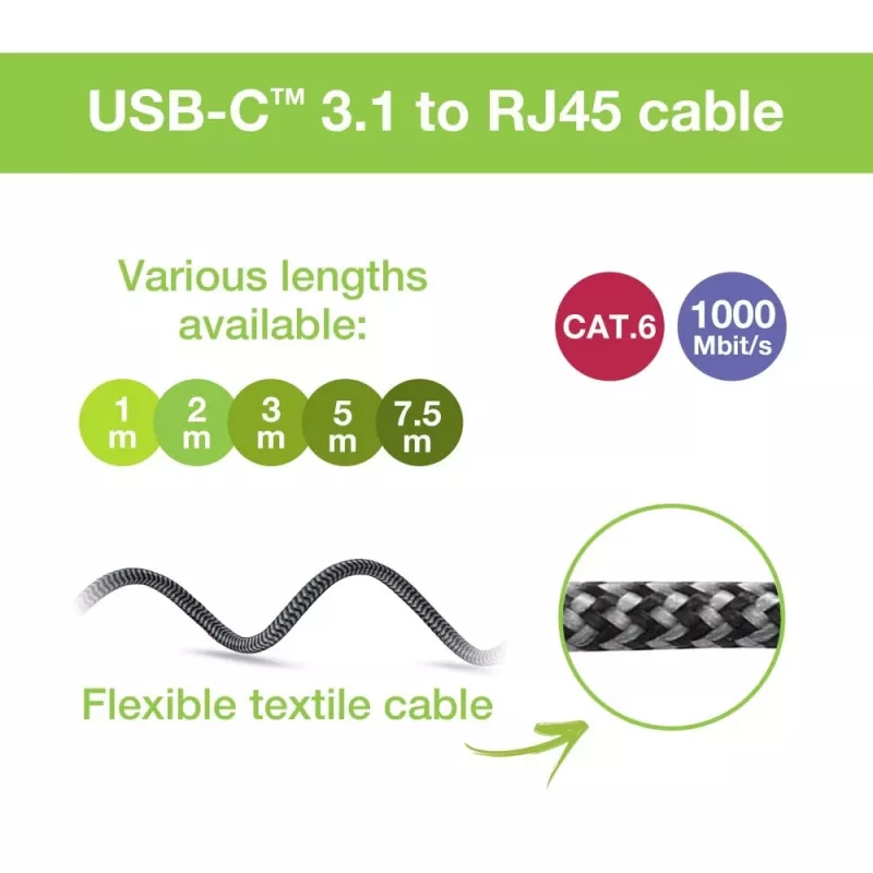 Techly ICOC U3C-RJ45-050 networking cable Silver, Black 5 m Cat6 F/UTP (FTP)