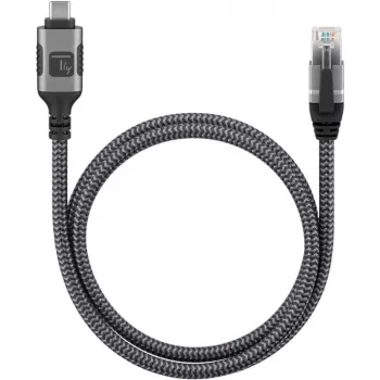 Techly ICOC U3C-RJ45-075 networking cable Silver, Black 7.5 m Cat6 F/UTP (FTP)