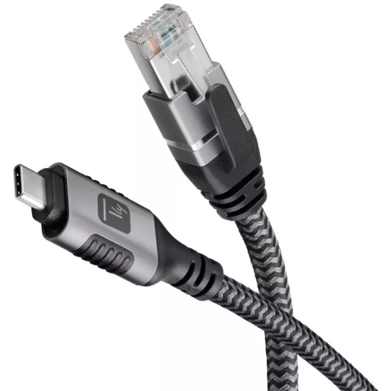 Techly ICOC U3C-RJ45-075 networking cable Silver, Black 7.5 m Cat6 F/UTP (FTP)