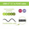 Techly ICOC U3C-RJ45-075 networking cable Silver, Black 7.5 m Cat6 F/UTP (FTP)