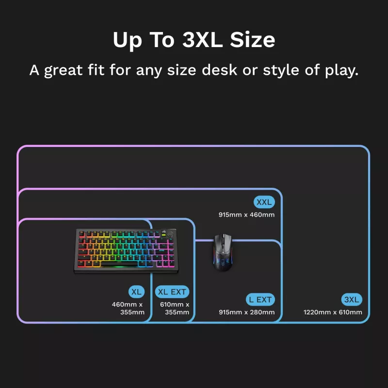 Glorious Gaming GLORIOUS MOUSE PAD 2 GLED - XL EXTENDED - BLACK