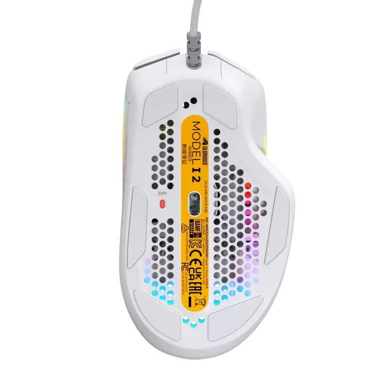 Glorious Gaming Glorious Model IV2 Wired - White, Right-hand, Optical, USB Type-A, 26000 DPI, White
