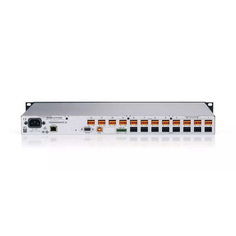 Biamp Tesira FORTÉ CI, 8000 Ω, 207 Ω, Black, Metallic, 1U, OLED, 20 - 20000 Hz