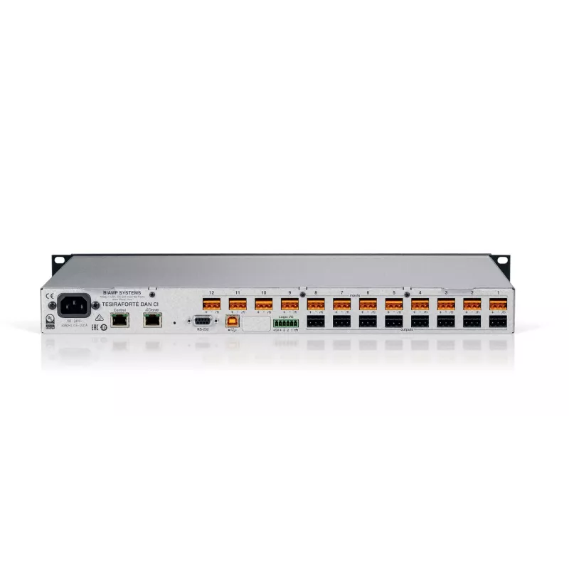Biamp Tesira FORTÉ DAN CI, 8000 Ω, 207 Ω, Black, Metallic, 1U, OLED, 20 - 20000 Hz