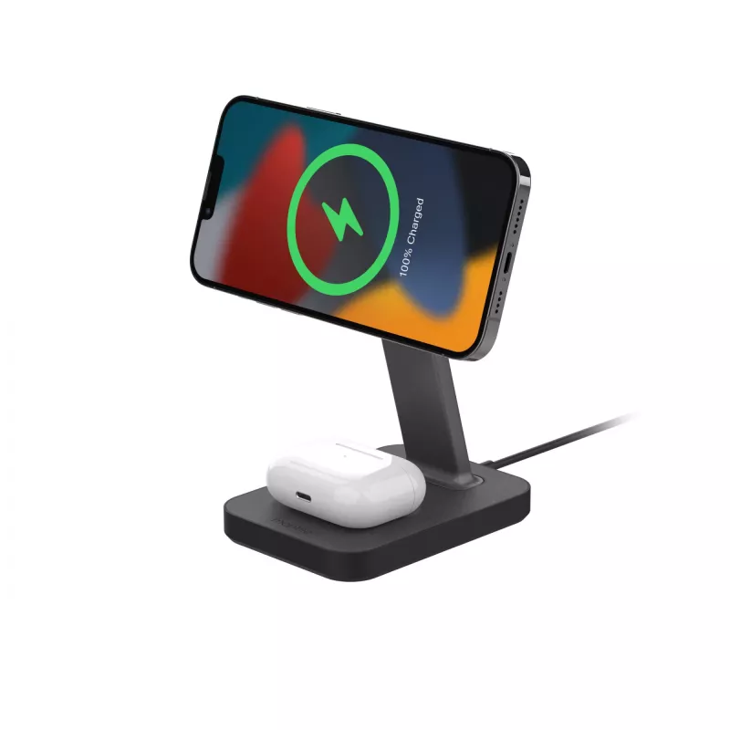 mophie UNV WRLS-snap+ stand & pad-Black-ROC-EU, Indoor, AC, Wireless charging, Black