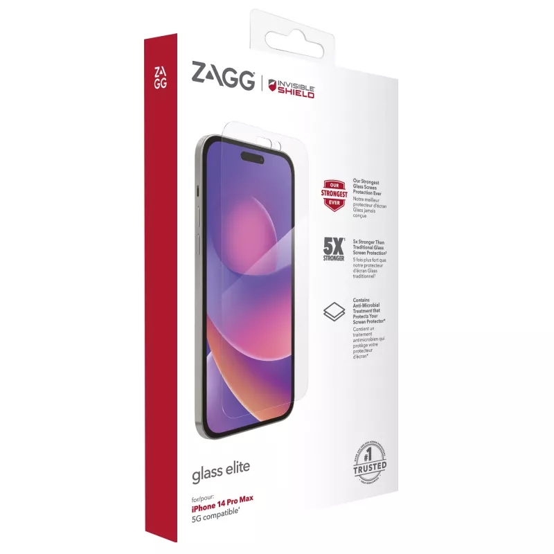 InvisibleShield Elite Glass Screen Protector for Apple iPhone 14 Pro Max, 6.69-Inch Size, Clear