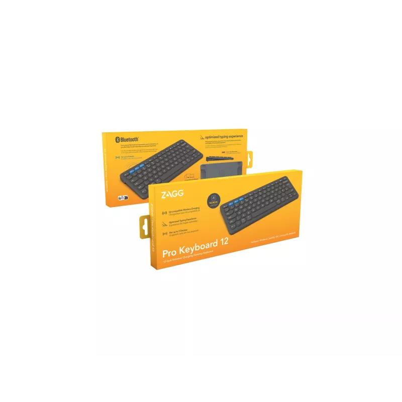 ZAGG Pro 12 keyboard Universal Bluetooth QWERTY Nordic Black
