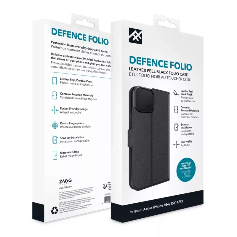 IFROGZ Defence Folio mobile phone case 15.5 cm (6.1 inch) Black