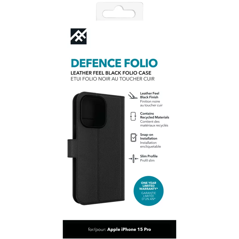 IFROGZ Defence Folio mobile phone case 15.5 cm (6.1 inch) Black