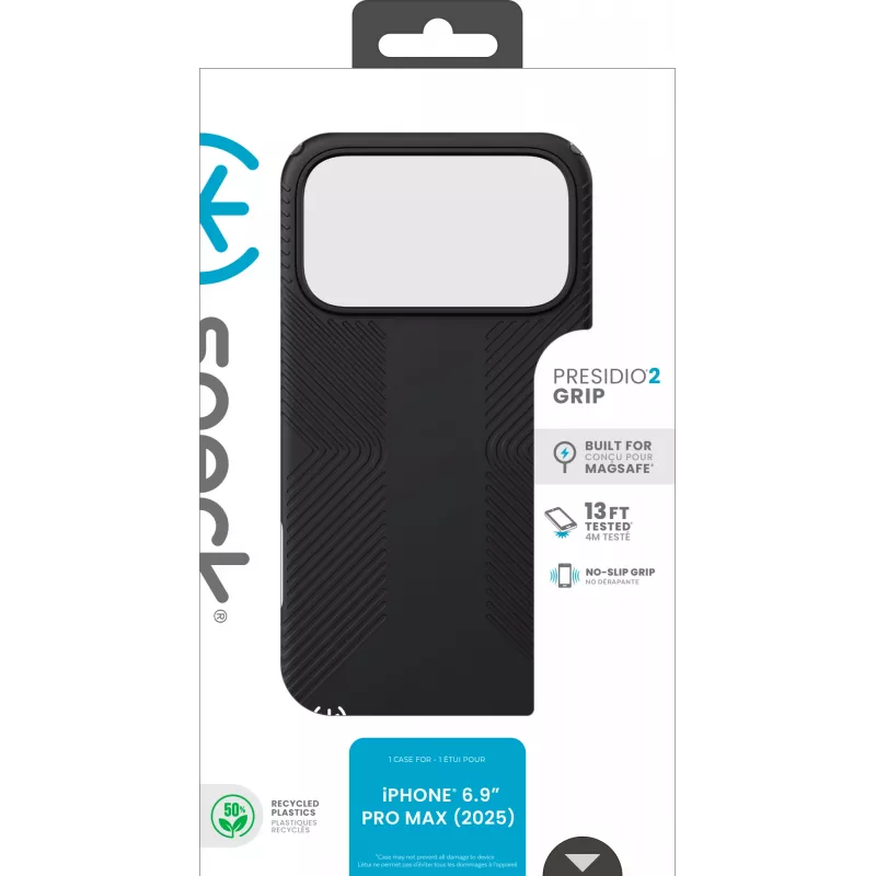 Speck Presidio2 Grip + MS Apple iPhone 17 Pro Max Black - with Microban