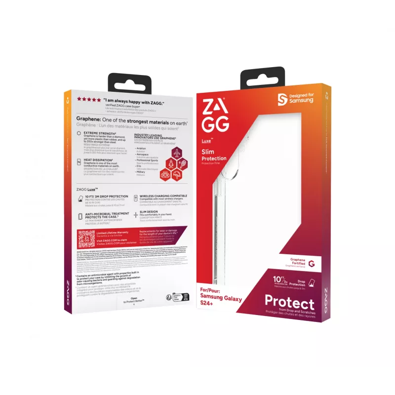 ZAGG Luxe Case Galaxy S24+ Clear, Cover, Samsung, Galaxy S24+, 17 cm (6.7 inch), Transparent