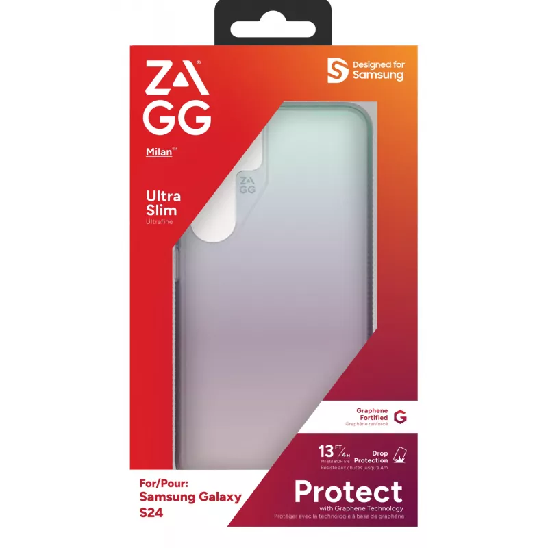 ZAGG Milan Galaxy S24 Iridescent, Cover, Samsung, Galaxy S24, 15.8 cm (6.2 inch), Green, Pink