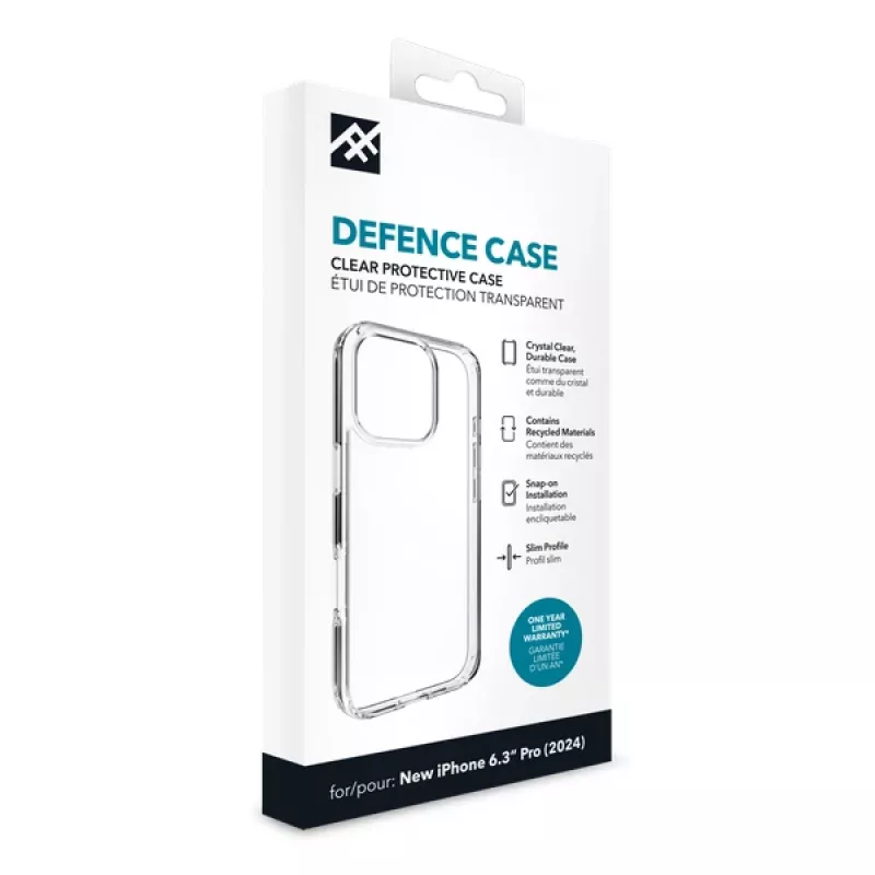 IFROGZ IF Defence Case Apple iPhone 16 Pro Clear INTL, Cover, Apple, iPhone 16 Pro, 16 cm (6.3 inch), Transparent