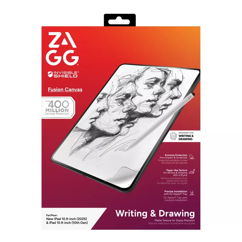 InvisibleShield Fusion Canvas iPad 10.9-inch (2025)/Gen10, Paper-like screen protector, Matt, Polymer, 1 pc(s)
