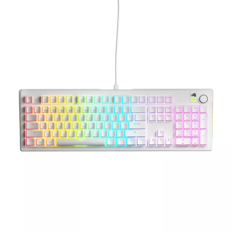Glorious Gaming GMMK 3 100% Prebuilt Wired White - US, Wired, USB, Mechanical, QWERTY, RGB LED, White