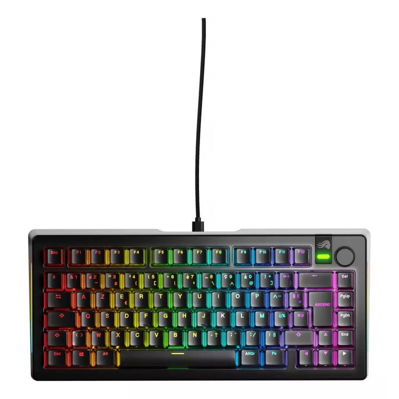 Glorious Gaming GMMK 3 PRO 75% Prebuilt Wired Black - FR, Wired, USB, Mechanical, AZERTY, RGB LED, Black