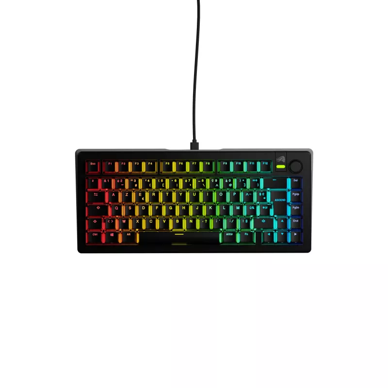 Glorious Gaming GMMK 3 75% Prebuilt Wired Black - FR, Wired, USB, Mechanical, AZERTY, RGB LED, Black